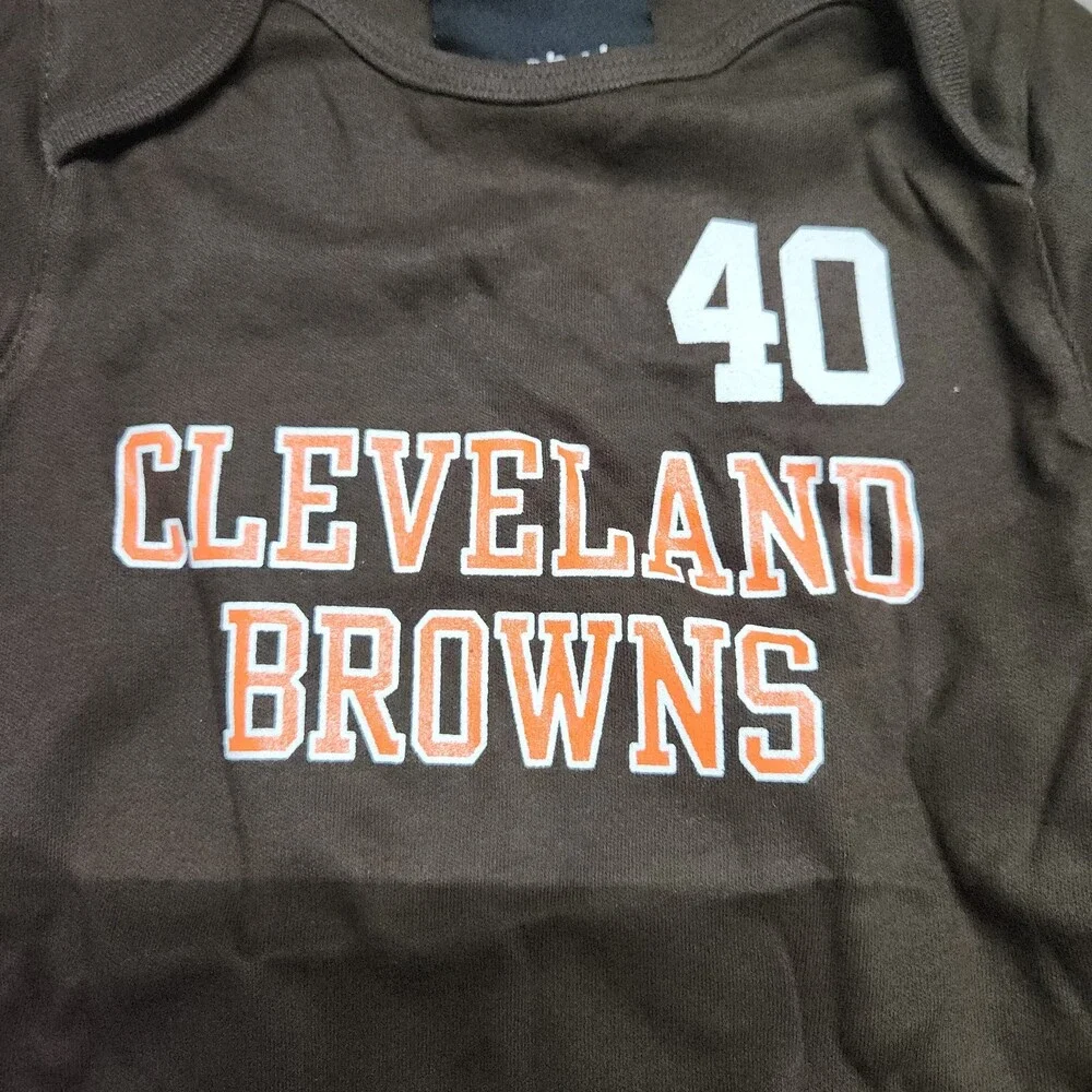 Nfl Peyton Hillis 40 Cleveland Browns Infant Bodysuit 18M Brown Romper 156